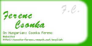 ferenc csonka business card